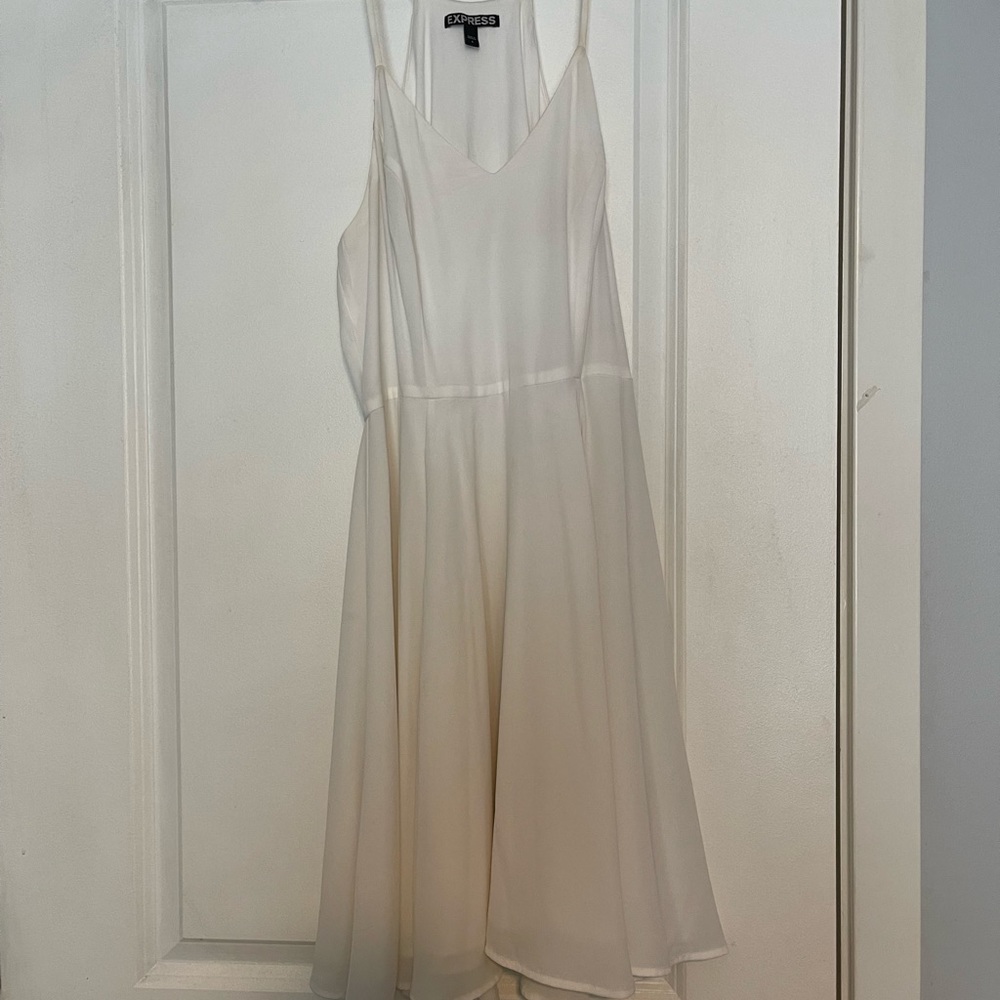 White Racer back Dress from express